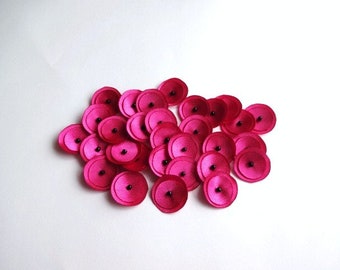 30 Fuchsia Pink Mini Poppies Embellishment