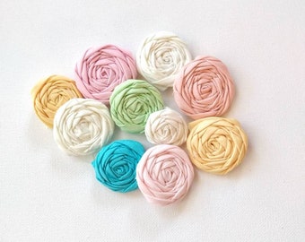 SALE Assorted Easter Colors Fabric Rosettes Embellishment