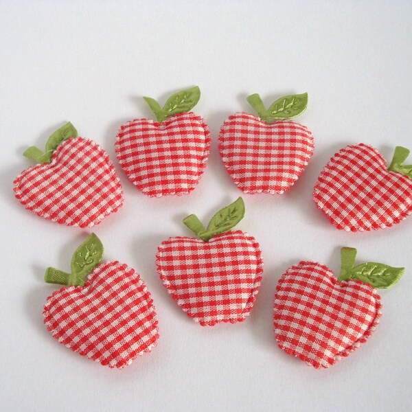 Vichy gros 6 pommes rouges rembourré Appliques embellissement / le dernier