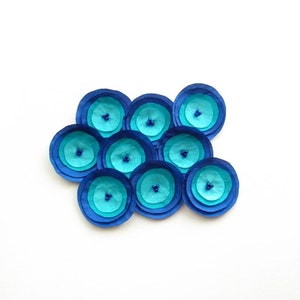 Shades of Blue Silk Handmade Poppies Embellishment image 4