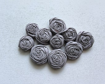 SALE Assorted Gray Fabric Rosettes Embellishment