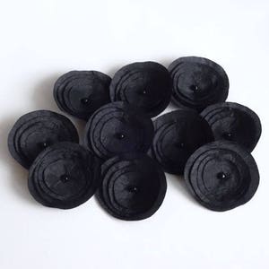 10 kleine schwarze Seidenmohnblumen Verzierung
