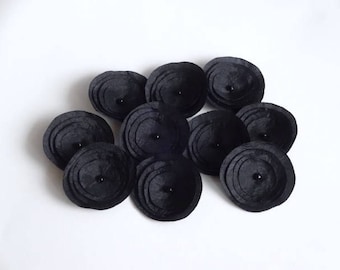 10 Small Black Silk Poppies Embellishment