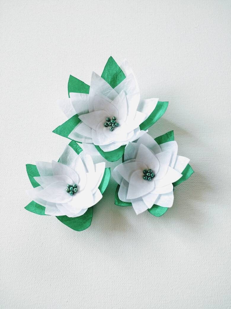 Red or Snow White Silk Poinsettia Flowers Embellishment Etsy