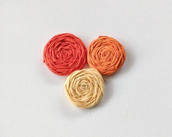 Orange and Yellow Fabric Rosettes Embellishments