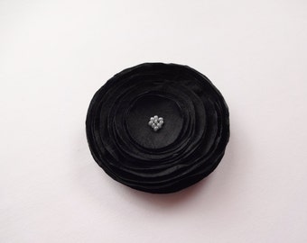 Black Silk Poppy Flower Embellishment