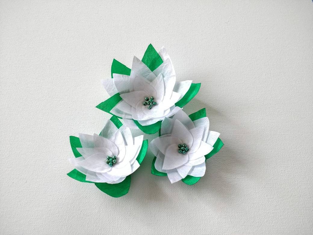 Red or Snow White Silk Poinsettia Flowers Embellishment Etsy