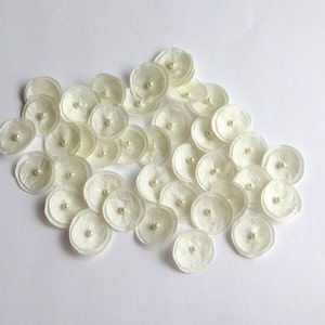 40 Ivory Silk Mini Poppies Embellishment image 1