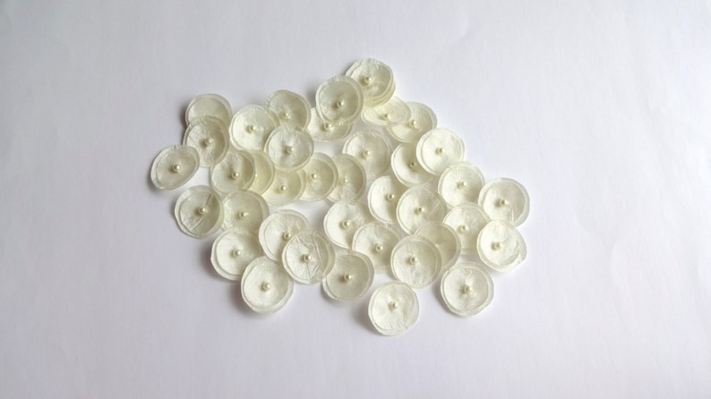 40 Ivory Silk Mini Poppies Embellishment image 1