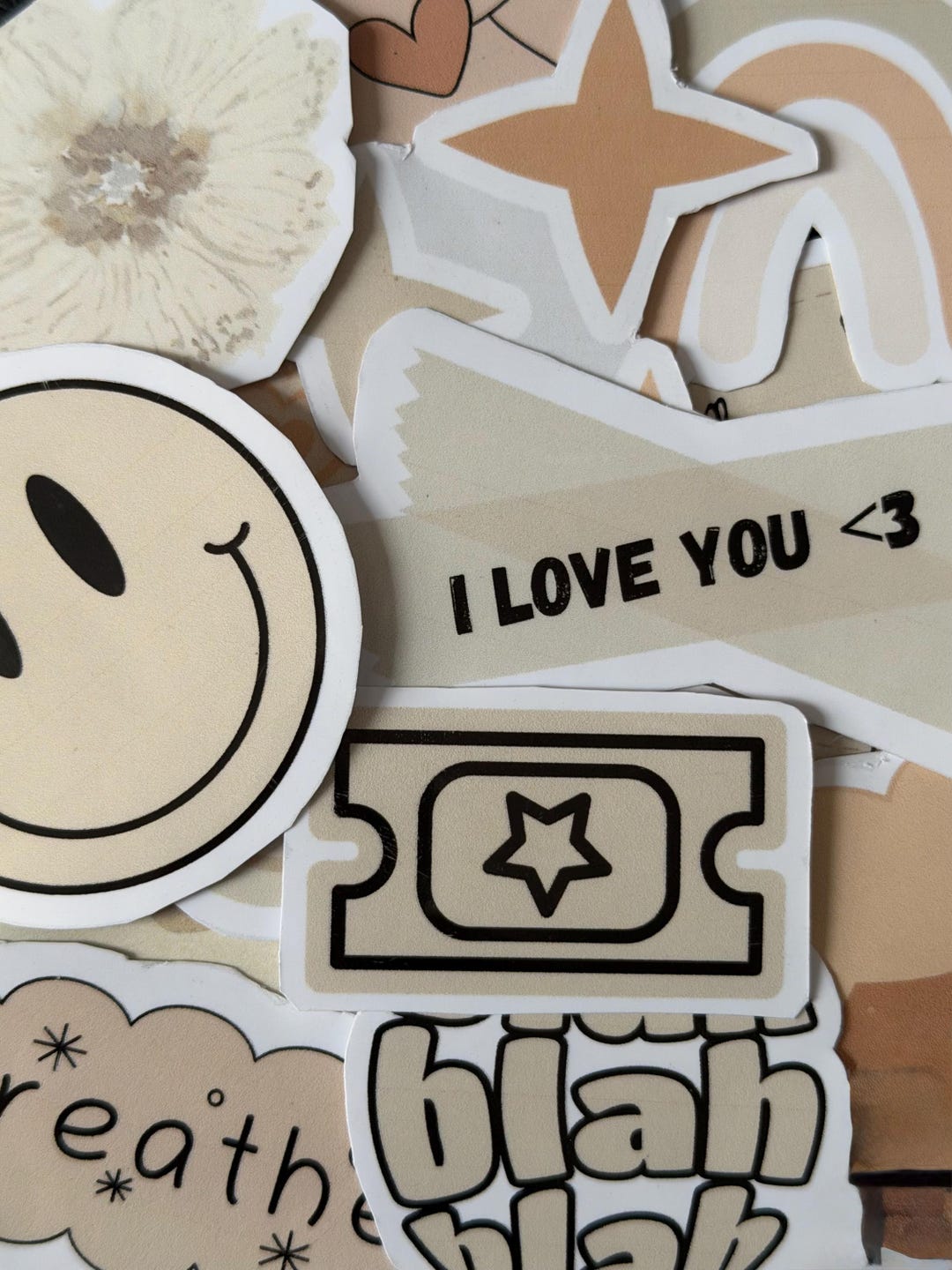 15 Pack Tan Vinyl Stickers – Neutral Tones, Waterproof Laptop Decals - Etsy