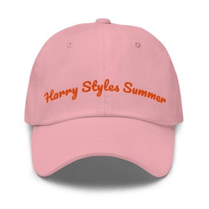 Harry Styles Summer embroidered cotton dad hat, pink, orange