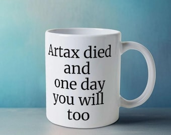 Caneca "Artax Morreu - A História Sem Fim", Caneca de Café com Humor Negro (Alerta de Spoiler)