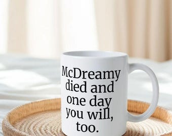 Caneca "McDreamy Morreu (Grey's Anatomy)", caneca memento mori, presente de cultura pop
