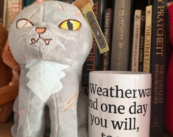 Vovó Weatherwax morreu. Caneca de aceitação da morte (memento mori) do Discworld de Terry Pratchett