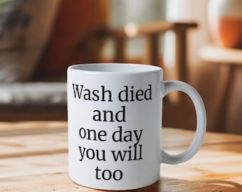 Wash morreu. Caneca de aceitação da morte para fãs de Firefly, um memento mori da cultura pop.