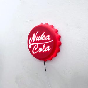 Retro Bottle Cap LED Wall Light – Nuka Inspired Gaming Decor, Neon Style Sign, Gamer Room Light, Gift for Fallout Fans