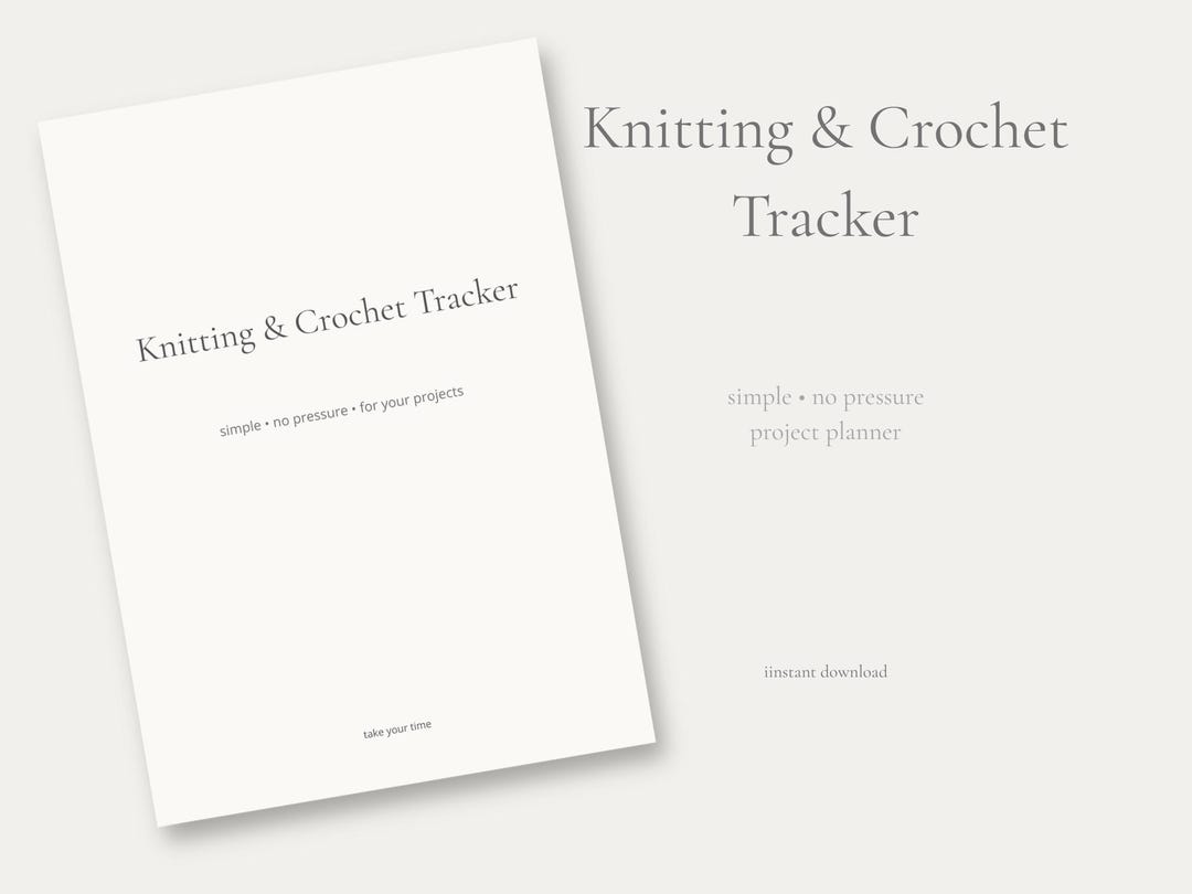 Knitting & Crochet Tracker | Simple Project Planner | Printable PDF | Minimalist Yarn Organizer ...
