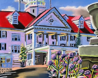 The Colony Hotel, Kennebunkport, Maine by Wade Zahares 17 x 11" Original Plein Air Pastel