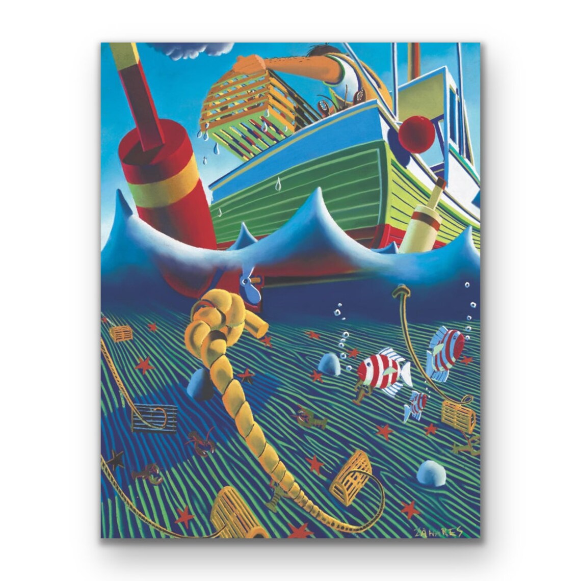 Catching Dinner by Wade Zahares Signed and Numbered Giclee Print Etsy