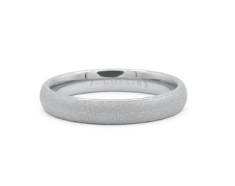 Alianza de boda de titanio, acabado mate arenado, anillo de ajuste cómodo.