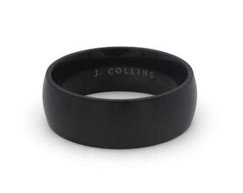Anillo Nightfall – Anillo de plata mate para hombre, alianza de boda minimalista