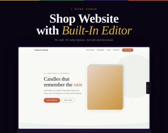 Szablon witryny sklepu | Wbudowany edytor wizualny bez kodu | Sklep e-commerce (do natychmiastowego pobrania)