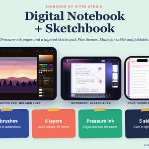 Note Taking and Sketchbook App (Inkbound), Layered Drawing Studio for Tablet, Offline Stylus Writing