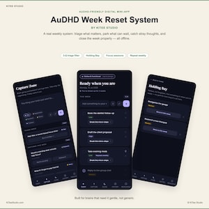 Week Reset System with Energy Tracking, Voice Input, Triage Filter, AuDHD Friendly (Digital Download)