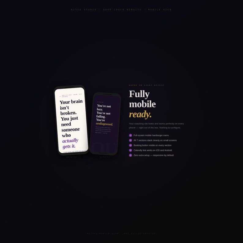 Modelo de site para coaching de TDAH | Agendamento de clientes - Editor visual integrado, sugestões de texto (Download digital) imagem 7