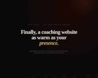 High Converting Life Coach Website Template | Built-In Editor Included | Client Booking | Completely NO CODE