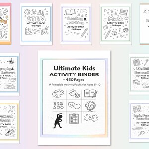 Kids Activity Mega Bundle PDF — 450 Printable Worksheets (9-Pack Set)