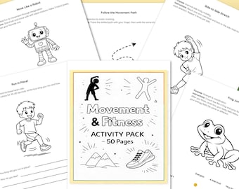 Kids Movement & Fitness Pack PDF — 50 Printable Exercise Worksheets