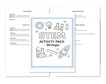 Paquete de actividades STEM para niños (PDF): 50 páginas imprimibles de ciencia e ingeniería