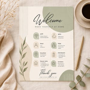 Airbnb Welcome Sign Wall Art Print | Custom Printed Rental Info Poster | Pet-Friendly Guest Rules | Host Decor Wall Print 5.0 (1) By Vintartamir By Vintartamir Shop owned by Amir legdou 2 months on Etsy