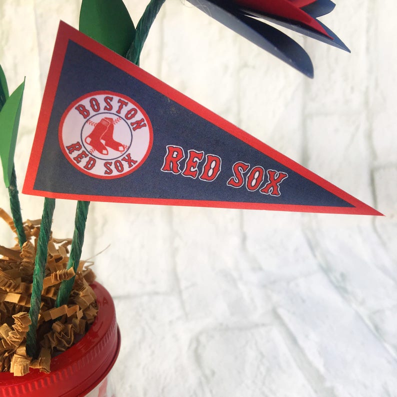 Boston Red Sox Handmade Paper Flower Bouquet Etsy