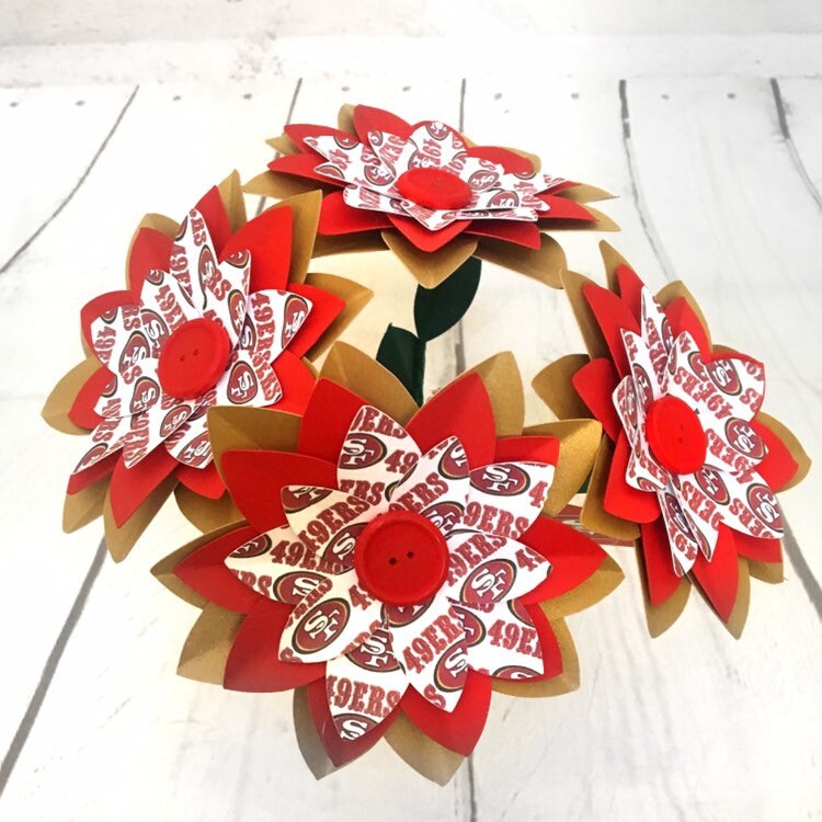 San Francisco 49ers Paper Flower Bouquet | Etsy