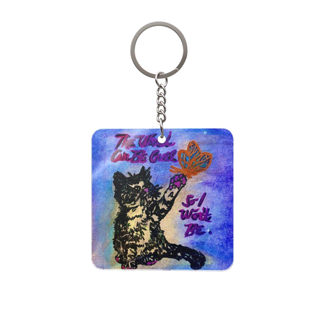 Kindness-inspired Kitty Key Chain - Etsy