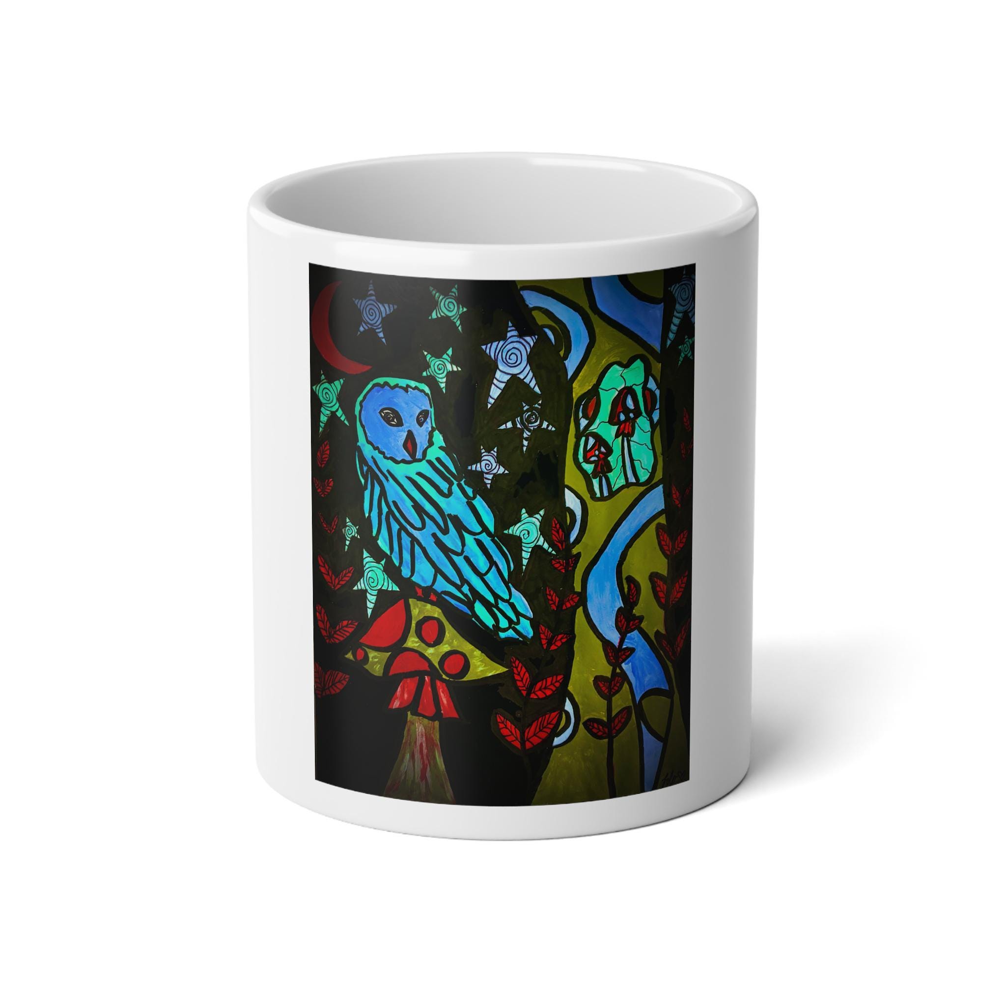 Whimsigoth Owl Mug, Cottagecore Mushroom Mug, Witchy Forest Coffee Cup, Celestial Owl Art, Gothic Co