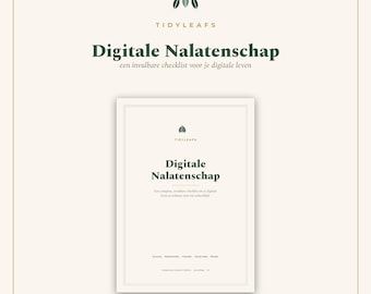 Digitale Nalatenschap Checklist | Invulbare PDF | Wachtwoorden & Accounts Overzicht voor Nabestaanden | Nederlands | Direct Downloaden