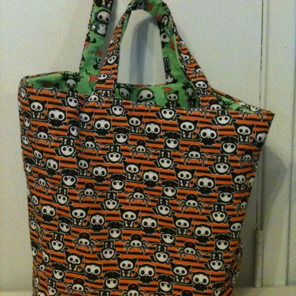 REVERSIBLE Skelanimals Halloween / Christmas Holidays kawaii Purse Bag Tote