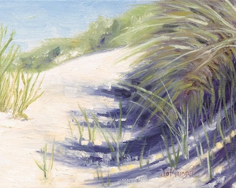 OCEAN DUNE: Wispy grasses provide cool relief from the blazing sun - 6x8 inch print