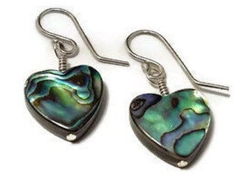 Abalone Heart Earrings