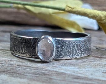 Argentium Silver Ring with Morganite