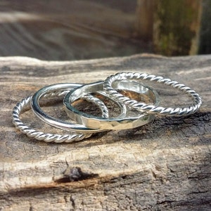 Silver Stackable Rings, Argentium Silver Rings