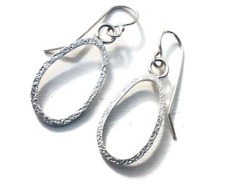 Textured Silver Earrings, Ladies Silver Earrings, Silver Dangle Earrings