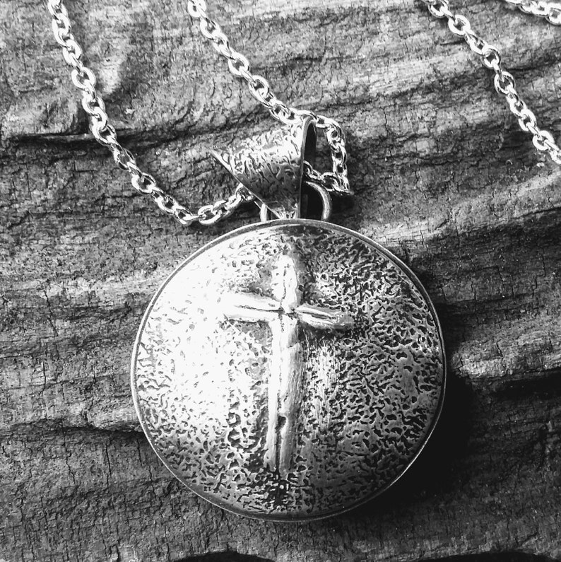 Silver Cross Necklace Etsy