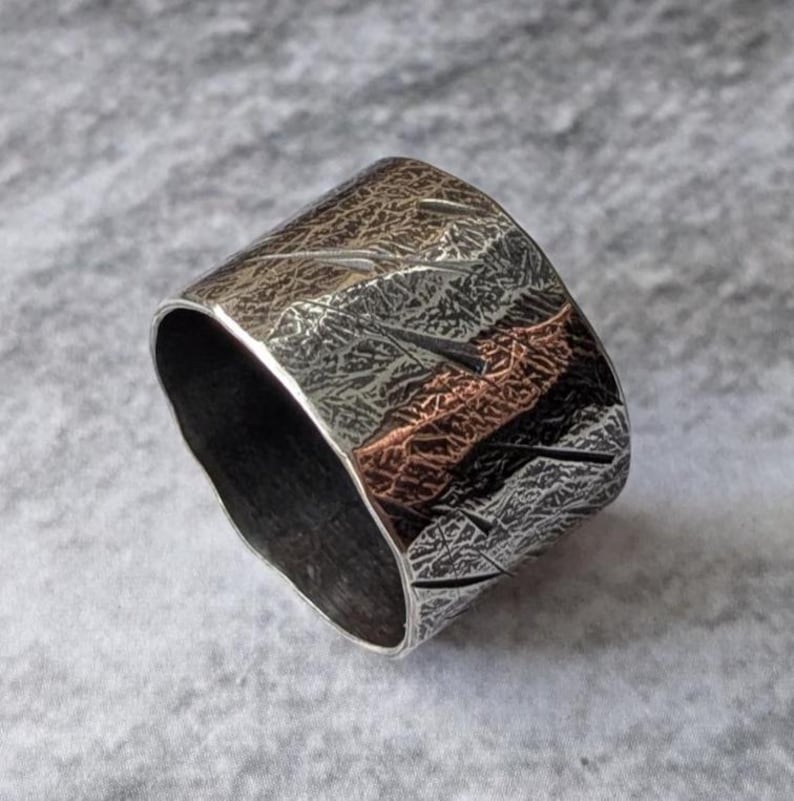 Distressed Silver Ring - Etsy