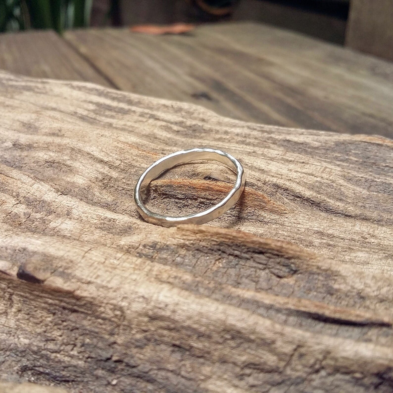 Hammered Silver Pinky Ring Etsy