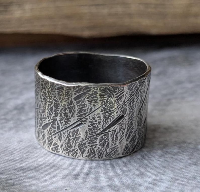 Distressed Silver Ring - Etsy