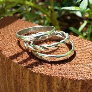 Hammered Silver Stacking Rings